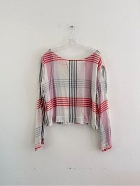 cloth & stone Red and White Plaid Long-Sleeve Women's Top